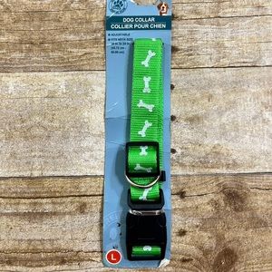 Greenbrier Kennel Club Dog‎ Collar Green Bone Pattern Adjustable Large 18-24in